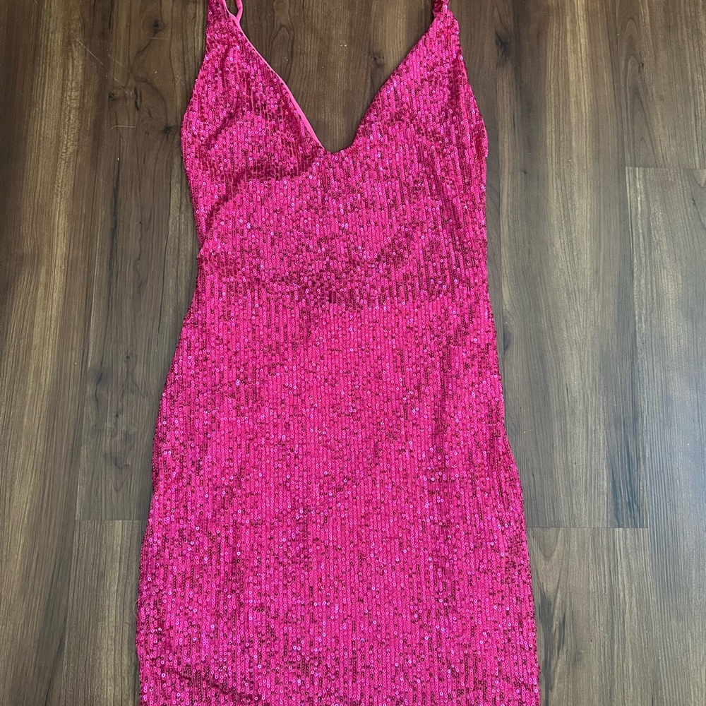 Pink Sequin Dress Party Dress